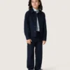 Journey Unisex-Chinos aus blauem Baumwoll-Canvas mit gesticktem Logo