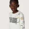 Journey Unisex-Sweatshirt aus weisser Baumwollmischung mit Doodle-Print