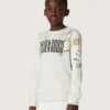 Journey Unisex-Sweatshirt aus weisser Baumwollmischung mit Doodle-Print