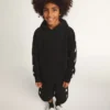 Jungen-Kapuzen-Sweatshirt in Schwarz mit kontrastierenden weissen Sternen