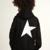Jungen-Kapuzen-Sweatshirt in Schwarz mit kontrastierenden weissen Sternen