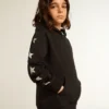 Jungen-Kapuzen-Sweatshirts in Schwarz mit kontrastierenden silbernen Sternen
