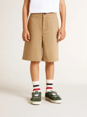 Jungenshorts aus beiger Baumwolle