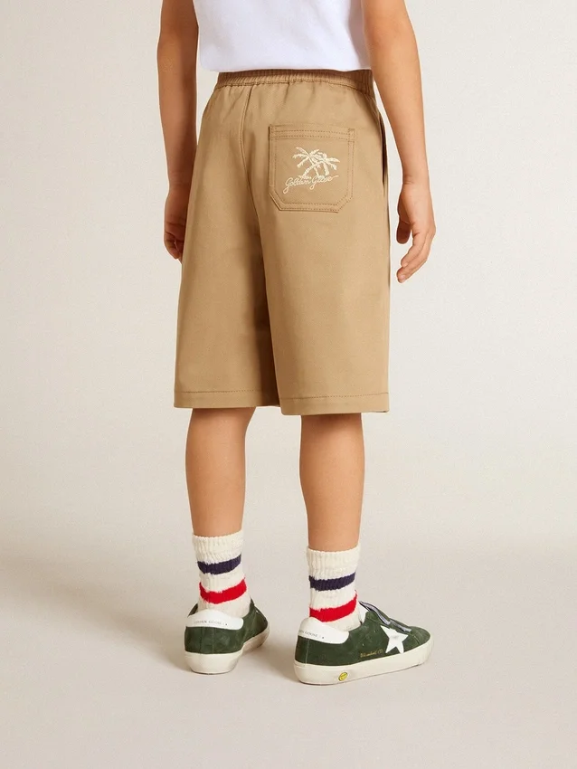 Jungenshorts aus beiger Baumwolle
