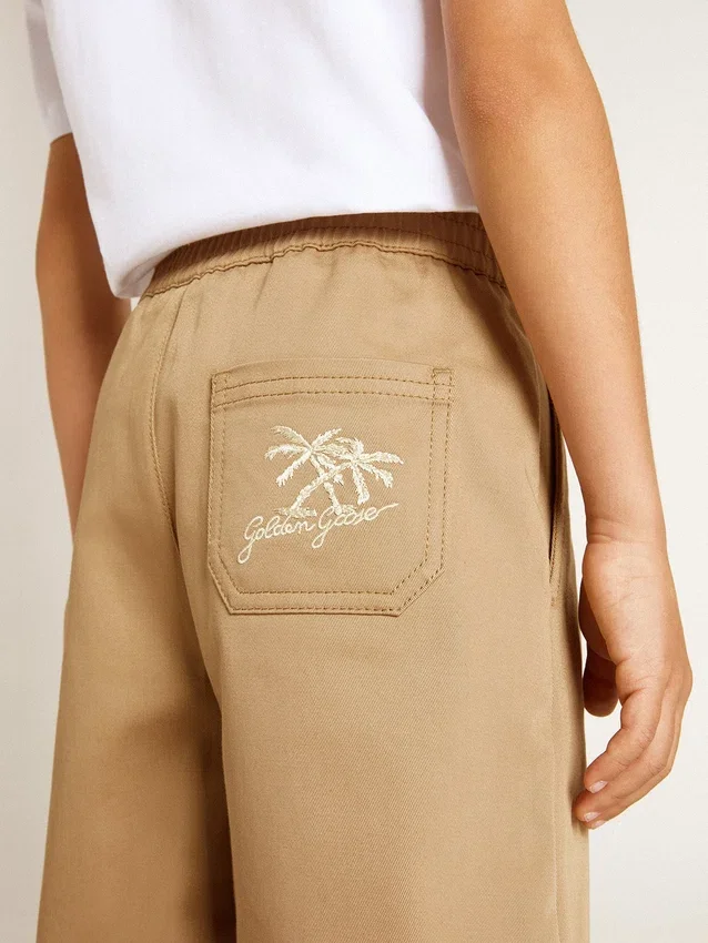 Jungenshorts aus beiger Baumwolle