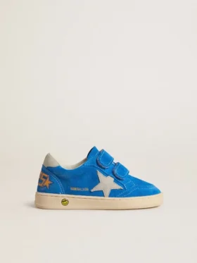 Junior Ball Star aus hellblauem Wildleder mit grauem Nubuk-Stern und Fersenlasche