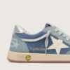Junior Ball Star in Hellblau und Denimblau aus Wildleder mit weissem Lederstern