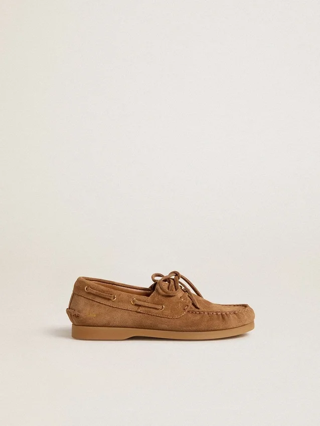 Junior-Cruise-Loafer aus hellbraunem Wildleder