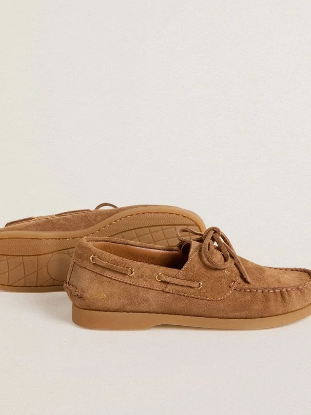 Junior-Cruise-Loafer aus hellbraunem Wildleder