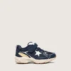 Junior Lightstar aus blauem Leder und Mesh mit grauem Lederstern