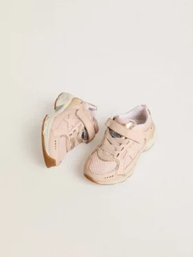 Junior Lightstar aus rosa Leder und Mesh mit rosa Lederstern
