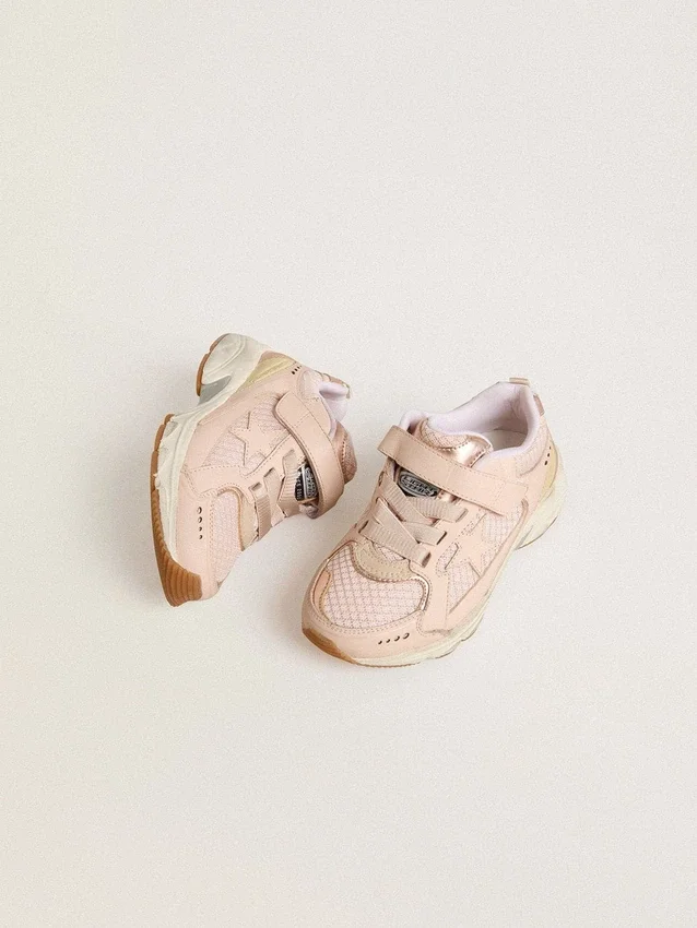 Junior Lightstar aus rosa Leder und Mesh mit rosa Lederstern