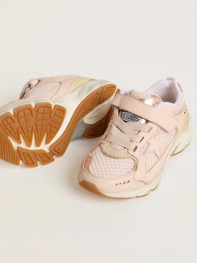 Junior Lightstar aus rosa Leder und Mesh mit rosa Lederstern