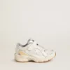 Junior Lightstar aus weissem Leder und Mesh mit weissem Lederstern