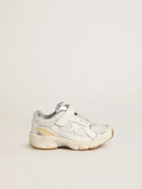 Junior Lightstar aus weissem Leder und Mesh mit weissem Lederstern