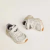 Junior Lightstar aus weissem Leder und Mesh mit weissem Lederstern