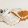 Junior Lightstar aus weissem Leder und Mesh mit weissem Lederstern