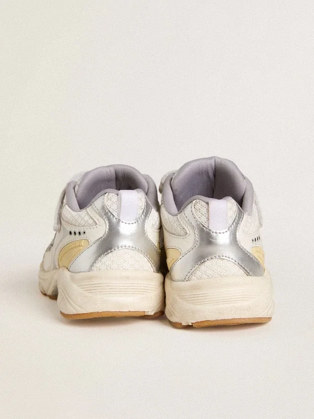 Junior Lightstar aus weissem Leder und Mesh mit weissem Lederstern