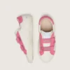 «Young Old School» aus cremefarbenem Leder mit rosa Stern und Einsätzen aus Wildleder