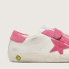 «Young Old School» aus cremefarbenem Leder mit rosa Stern und Einsätzen aus Wildleder