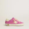Junior Super-Star aus rosa Wildleder mit hellgelbem Stern und Fersenlasche