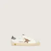Junior Super-Star mit goldenem Glitzerstern und silberner Metallic-Lederlasche am Absatz