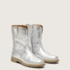Junior-Wish-Stiefel aus silbermetallischem Leder mit Sternstickerei