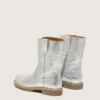 Junior-Wish-Stiefel aus silbermetallischem Leder mit Sternstickerei