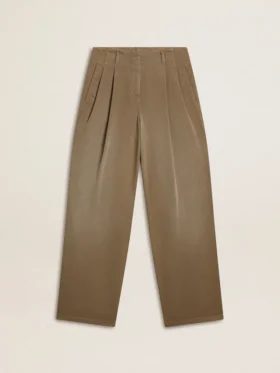 Khaki-Baumwollhose für Damen