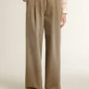 Khaki-Baumwollhose für Damen
