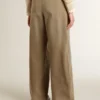Khaki-Baumwollhose für Damen