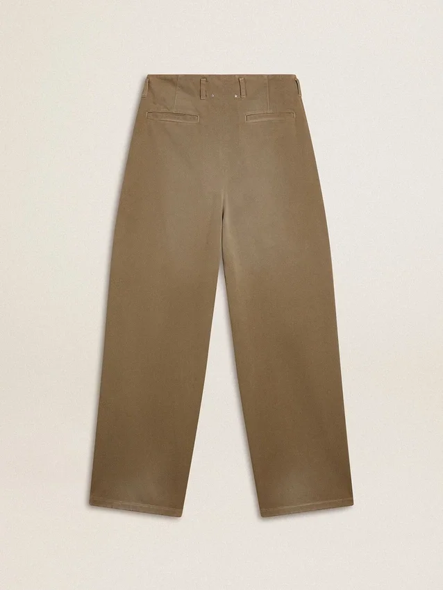 Khaki-Baumwollhose für Damen