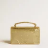 Kleine Venezia-Tasche aus goldmetallischem Leder mit goldenen Details