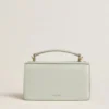 Kleine Venezia-Tasche aus mineralgrauem, geripptem Leder mit goldenen Details