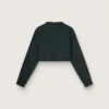 Kürzliches Damen-Sweatshirt aus Baumwolle mit Kristallen auf der Vorderseite