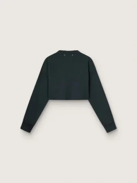 Kürzliches Damen-Sweatshirt aus Baumwolle mit Kristallen auf der Vorderseite