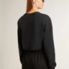 Kürzliches Damen-Sweatshirt aus Baumwolle mit Kristallen auf der Vorderseite