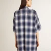 Kurzes Hemdkleid für Damen mit 3D-Schachbrettmuster und Stickerei