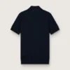 Kurzärmeliges Herren-Polohemd aus marineblauer Merinowolle