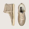 LAB-Slide-Sneaker für Herren aus tabakfarbenem Wildleder mit Kristallen und einem Stern aus tabakfarbenem Wildleder