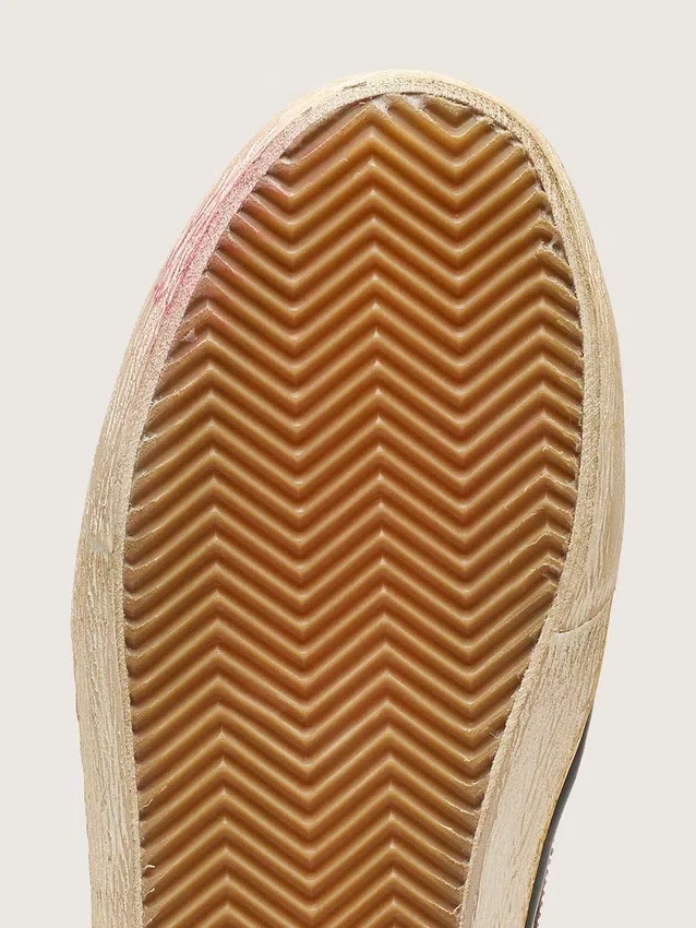 LAB-Slide-Sneaker für Herren aus tabakfarbenem Wildleder mit Kristallen und einem Stern aus tabakfarbenem Wildleder