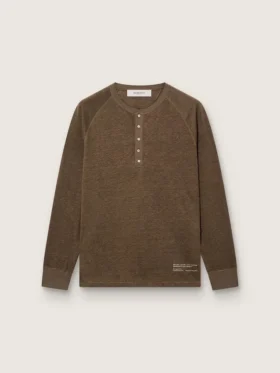 Langärmeliger Herrenpullover aus schildpattbraunem Leinenjersey