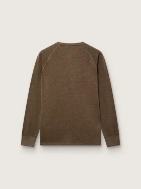 Langärmeliger Herrenpullover aus schildpattbraunem Leinenjersey