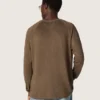 Langärmeliger Herrenpullover aus schildpattbraunem Leinenjersey