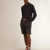 Langärmliges Herren-Polohemd aus marineblauer Merinowolle