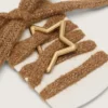 «Lederwaren» – braune Wollschnürsenkel mit goldenem, sternförmigem Karabinerhaken