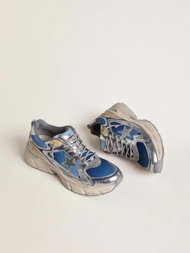 Lightstar für Damen aus hellblauem Mesh mit weissem TPU-Stern und silbernen Einsätzen auf biobasierter Basis