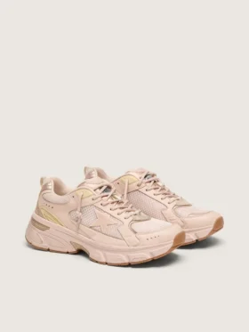 Lightstar für Damen mit Obermaterial aus rosa Leder und Mesh sowie rosa Stern
