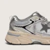 Lightstar für Damen aus grauem Mesh und silbernem Nappaleder mit grauem TPU-Stern