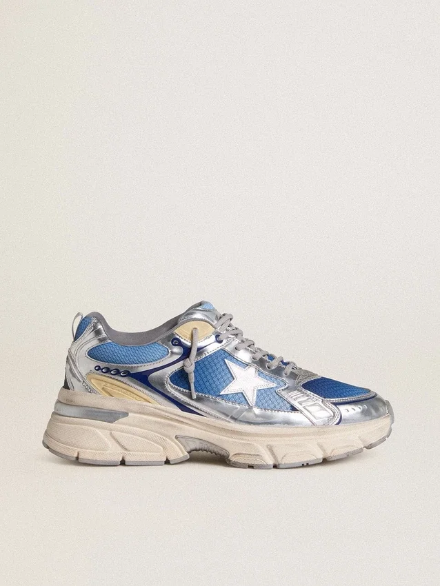 Lightstar für Herren aus hellblauem Mesh mit weissem TPU-Stern und silbernen Einsätzen auf biobasierter Basis